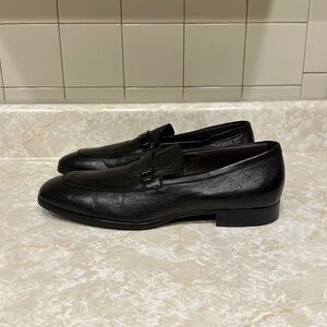 Hugo Boss Black Leather Men's Slip-On Loafers